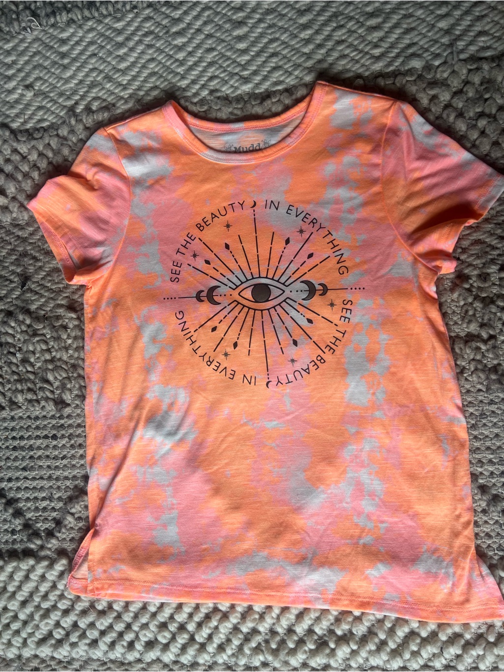 Mudd Girls Orange & Pink Tie-Dye Graphic Tee Nwot